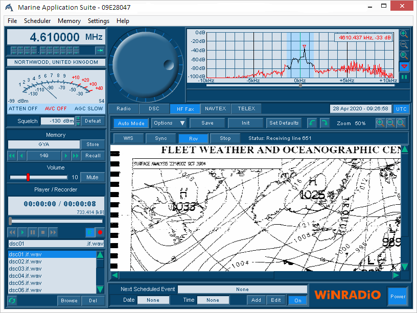 Marine Application Suite HF Fax User Interface