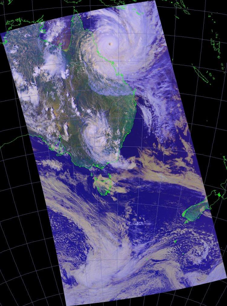 Cyclone Yasi approaching North-East Queensland, Australia